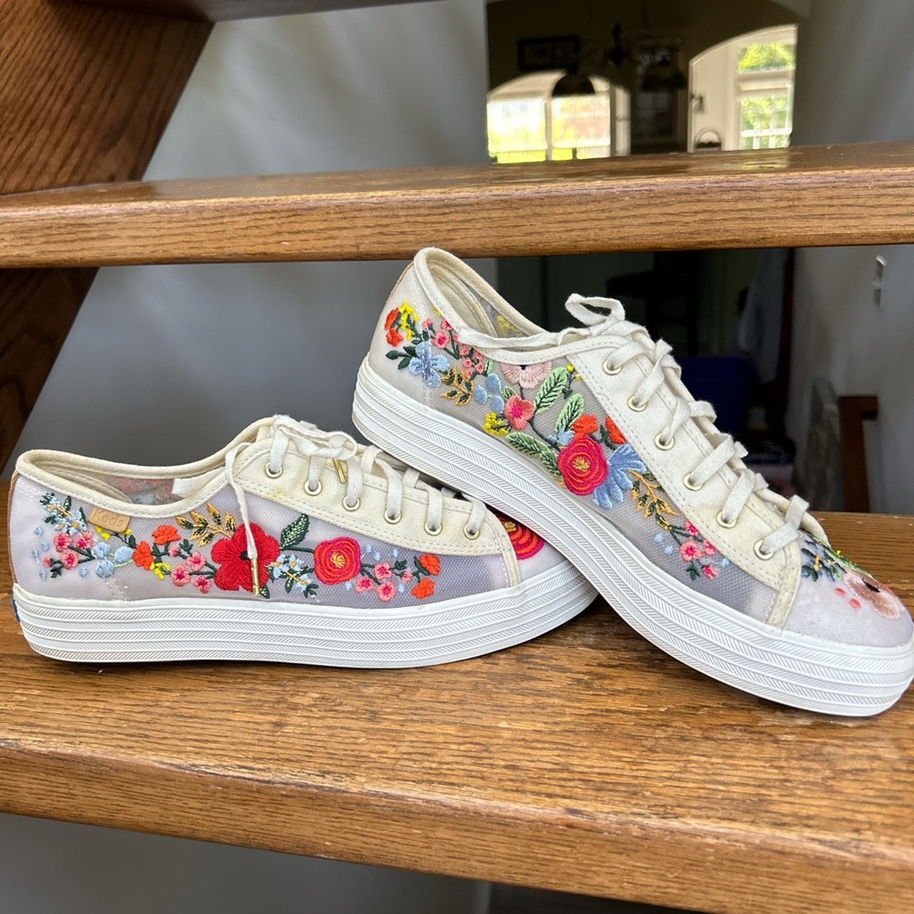 Keds x Rifle Paper Co Triple Kick Mesh floral embroidery Sneakers 9 #Cottagecore